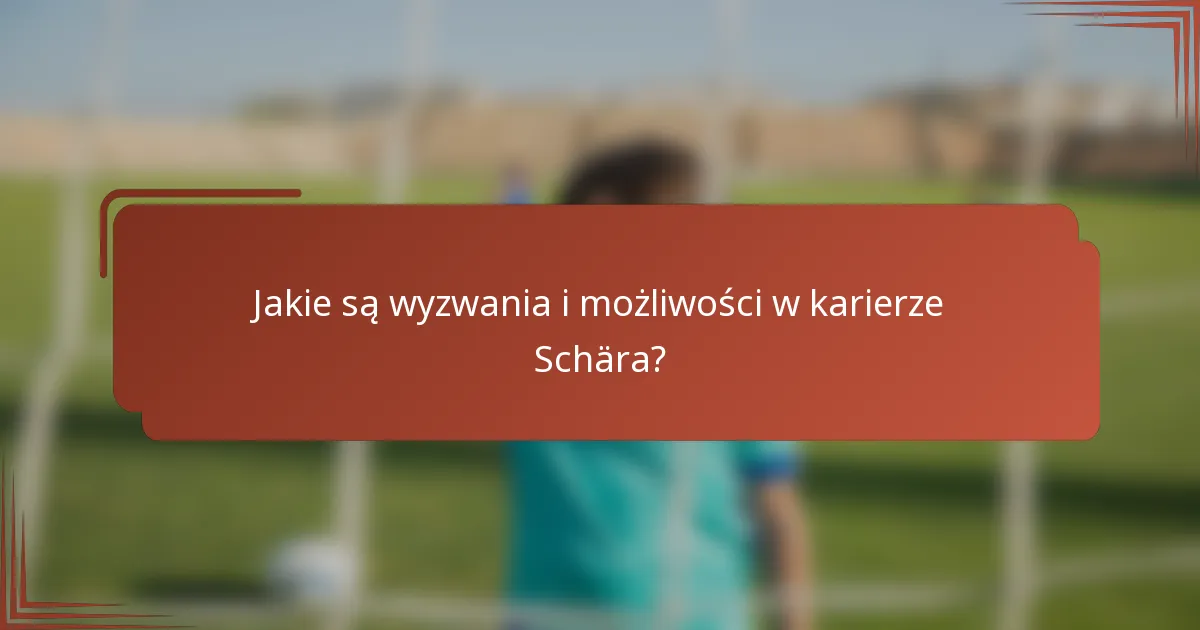 Jakie są wyzwania i możliwości w karierze Schära?